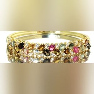 Lot#26 Natural 10.50 ct Tourmaline Cuff Bracelet